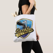 Brooklyn Elegant Gold Swoosh Logo Design Tasche (Von Nahem)