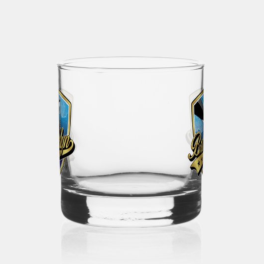 Brooklyn Elegant Gold Swoosh Logo Design Whiskyglas (Rechts)