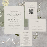 BROOKLYN Elegante Moderne Hochzeit Einladung<br><div class="desc">Die Brauteinladung von Brooklyn besticht durch ein raffiniertes Design in einer raffinierten Palette aus Leinen und Grau, die Eleganz und Modernität verkörpert. Diese Einladungen sind mit einem serifenlosen Schriftart gestaltet und strahlen einen zeitlosen Charme aus, der sich ideal für Paare eignet, die einen stilvollen und dennoch schlichten Tag für ihren...</div>