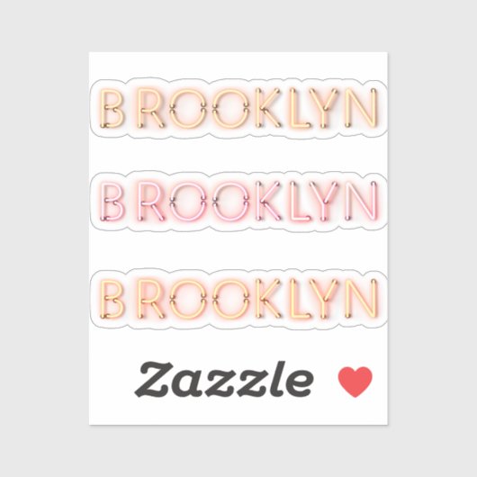 Brooklyn Glows Neon Lights x3 Aufkleber (Blatt)