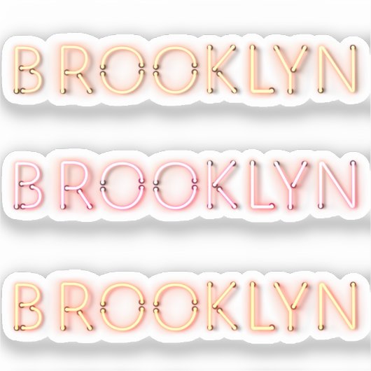Brooklyn Glows Neon Lights x3 Aufkleber (Vorderseite)