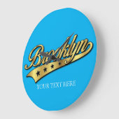 Brooklyn Gold Swoosh Design Template Clock Große Wanduhr (Winkel)