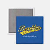 Brooklyn Gold Swoosh Designvorlage Magnet (Vorderseite/Rückseite)