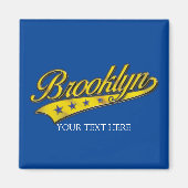 Brooklyn Gold Swoosh Designvorlage Magnet (Vorne)