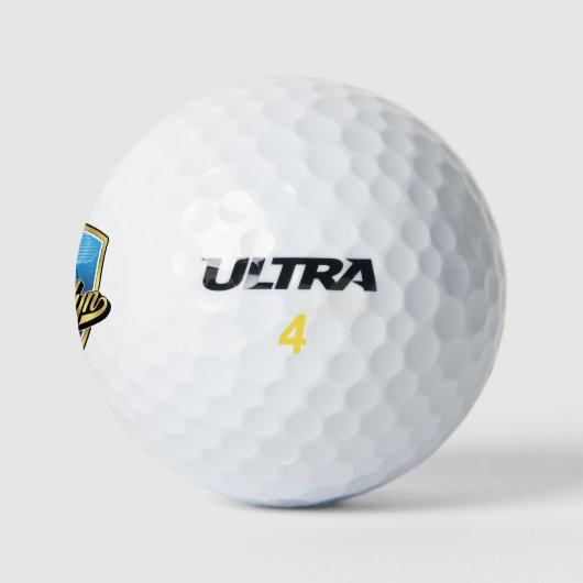Brooklyn Gold Swoosh Logo Design Golfball (Logo)