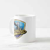 Brooklyn Gold Swoosh Logo Design Kaffeetasse (Vorderseite Links)
