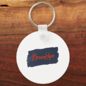 Brooklyn Handgeschriebene rote Typografie Schlüsselanhänger (Vorderseite)