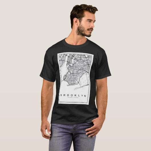 Brooklyn Illustration Map T-Shirt (Vorne ganz)