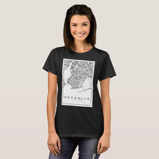 Brooklyn Illustration Map T-Shirt (Vorne ganz)