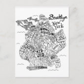 Brooklyn Illustriert Map Postkarte (Vorderseite)