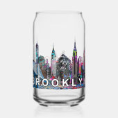 Brooklyn in Graffiti mit Monogramm Dosenglas (Vorderseite)