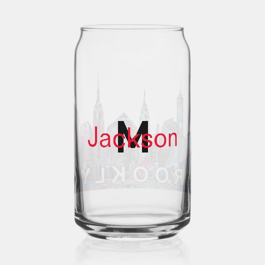 Brooklyn in Graffiti mit Monogramm Dosenglas (Rückseite)