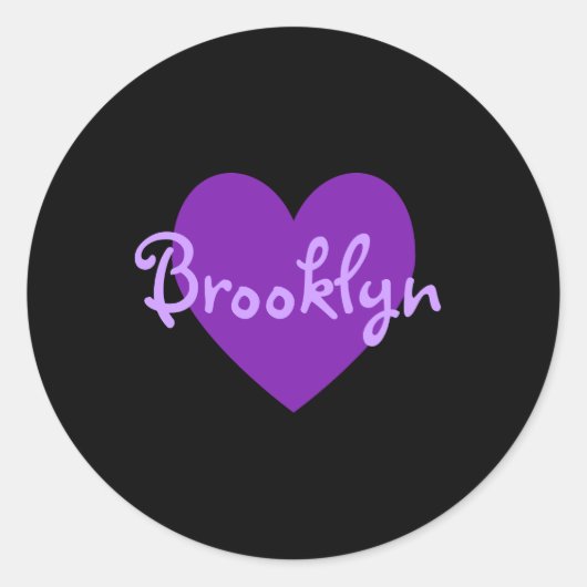 Brooklyn in Lila Runder Aufkleber (Vorderseite)