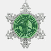 Brooklyn Irish American Christmas Tree Decoration Schneeflocken Zinn-Ornament (Vorderseite)