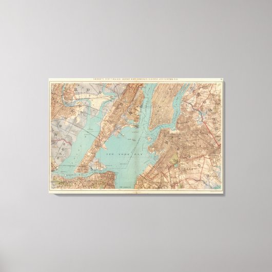 Brooklyn, Jersey City und Hoboken Leinwanddruck (Vorderseite)