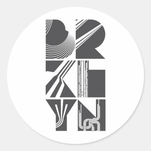 Brooklyn Lines Runder Aufkleber (Vorderseite)