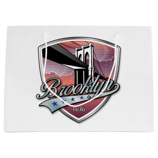 Brooklyn Logo Design Große Geschenktüte (Vorderseite)