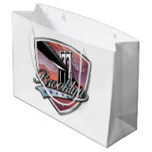 Brooklyn Logo Design Große Geschenktüte (Rückseite Schrägansicht)