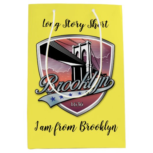 Brooklyn Logo Design Mittlere Geschenktüte (Vorderseite)