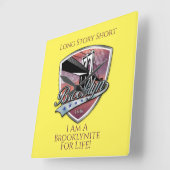 Brooklyn Logo Design Quadratische Wanduhr (Winkel)