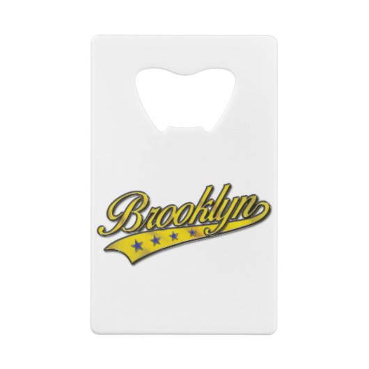 Brooklyn Logo Gold Embossed Geldbeutel Flaschenöffner (Rückseite)