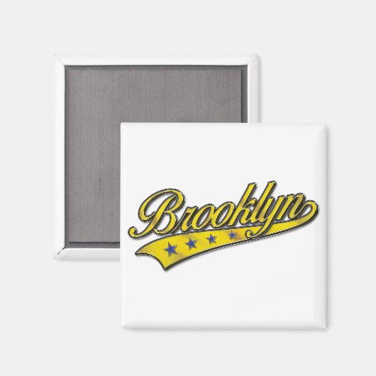 Brooklyn Logo Gold Embossed Magnet (Vorderseite/Rückseite)