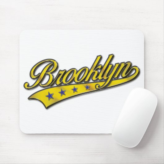 Brooklyn Logo Gold Embossed Mousepad (Mit Mouse)