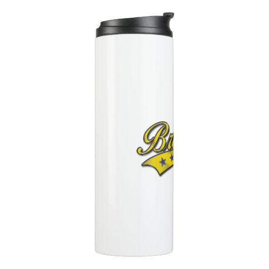Brooklyn Logo Gold Embossed Thermosbecher (Nach links gedreht)