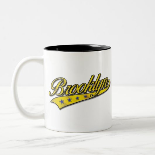 Brooklyn Logo Gold Embossed Zweifarbige Tasse (Links)