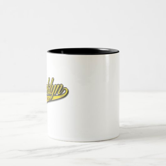 Brooklyn Logo Gold Embossed Zweifarbige Tasse (Mittel)