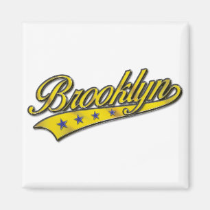 Brooklyn-Logo Gold geprägt Magnet