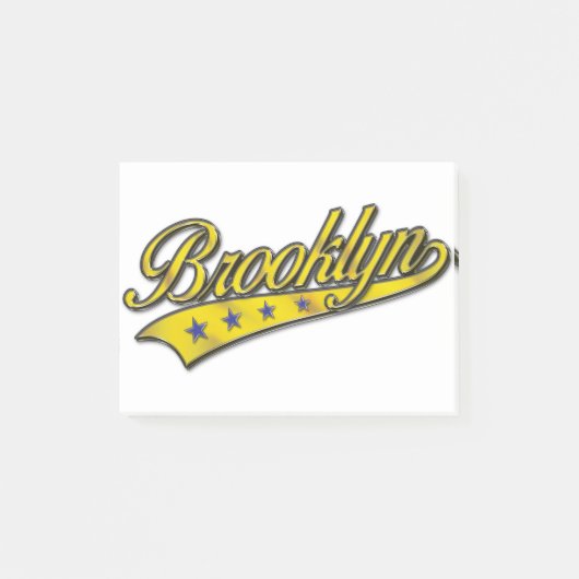 Brooklyn-Logo Gold geprägt Post-it Klebezettel (Vorderseite)