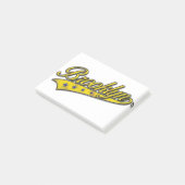 Brooklyn-Logo Gold geprägt Post-it Klebezettel (angewinkelt)