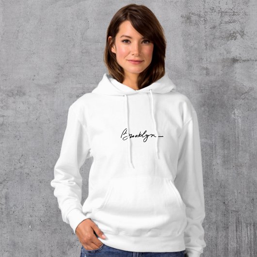 Brooklyn Logo White Hoodie Einfach und stilvoll