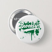 Brooklyn malte grünen Knopf Button (Vorne & Hinten)