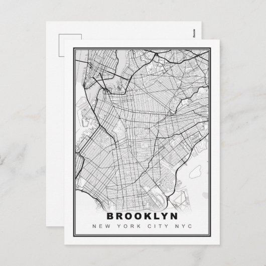 Brooklyn Map Feiertagspostkarte (Vorne/Hinten)