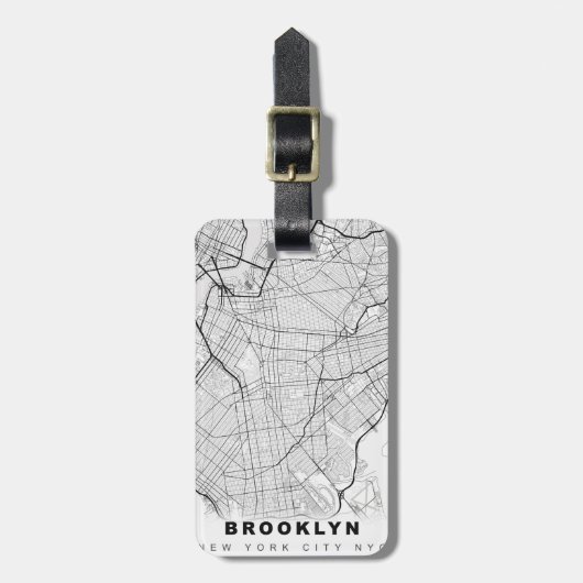 Brooklyn Map Gepäckanhänger (Vorderseite vertikal)