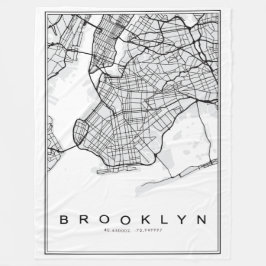 Brooklyn Map Illustration Fleecedecke