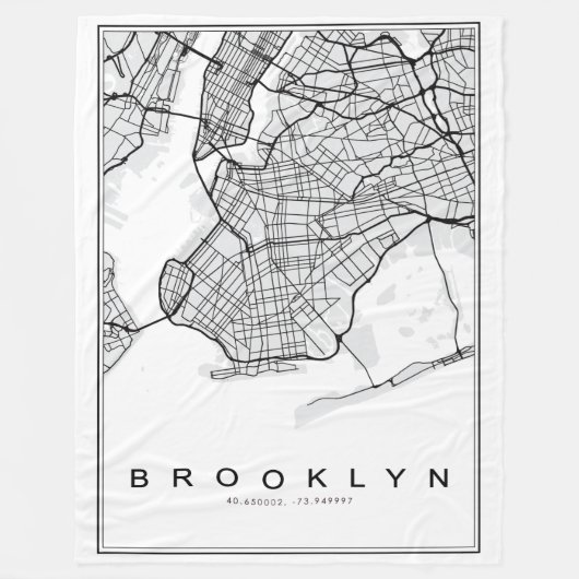 Brooklyn Map Illustration Fleecedecke (Vorderseite)