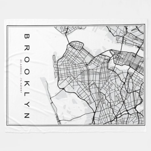 Brooklyn Map Illustration Fleecedecke (Vorderseite (Horizontal))