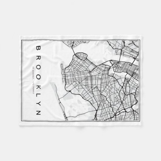 Brooklyn Map Illustration Fleecedecke (Vorderseite (Horizontal))