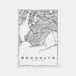 Brooklyn Map Illustration Fleecedecke