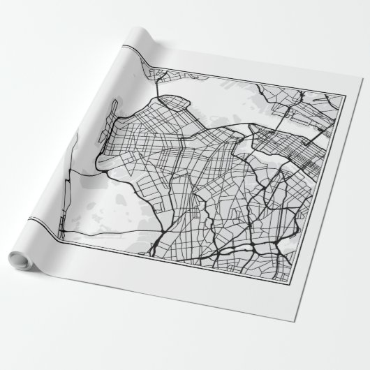 Brooklyn Map Illustration Geschenkpapier (Ungerollt)