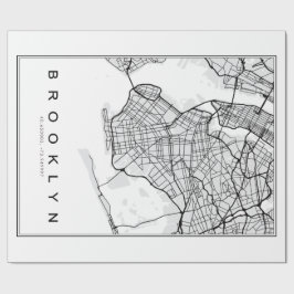 Brooklyn Map Illustration Geschenkpapier
