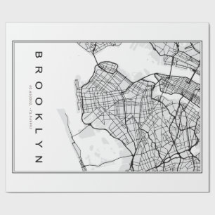 Brooklyn Map Illustration Geschenkpapier