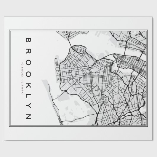 Brooklyn Map Illustration Geschenkpapier (Flach)