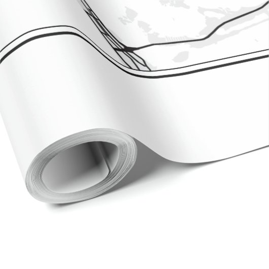 Brooklyn Map Illustration Geschenkpapier (Rolleneckpunkt)