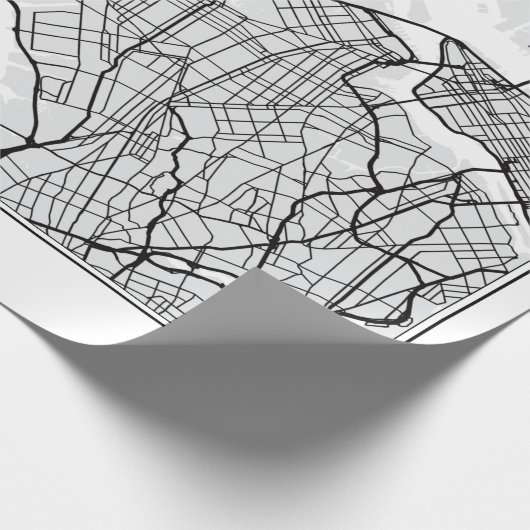 Brooklyn Map Illustration Geschenkpapier (Ecke)