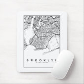 Brooklyn Map Illustration Mousepad (Mit Mouse)