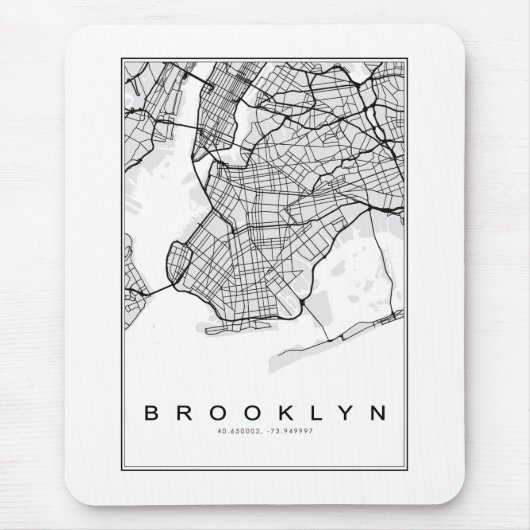 Brooklyn Map Illustration Mousepad (Vorne)